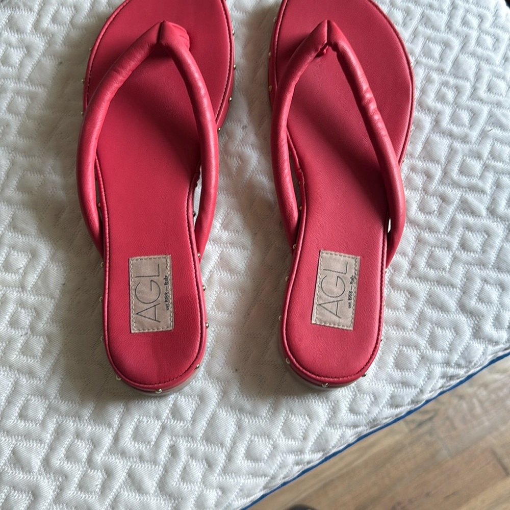 AGL Red Sandals Vibrant Summer Style
